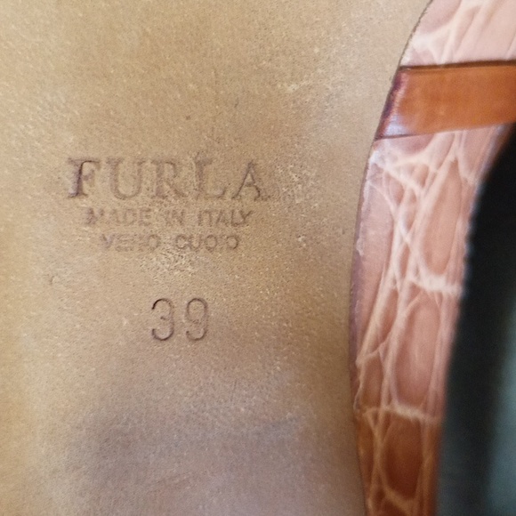 Furla Embossed Italian Leather Heels - Picture 10 of 14